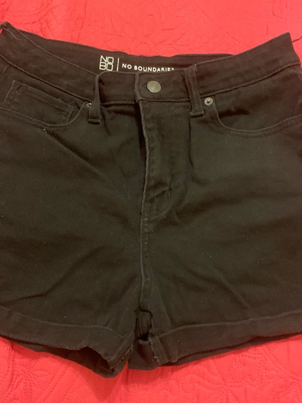 No Boundaries Black High-Rise Jean Shorts size 11